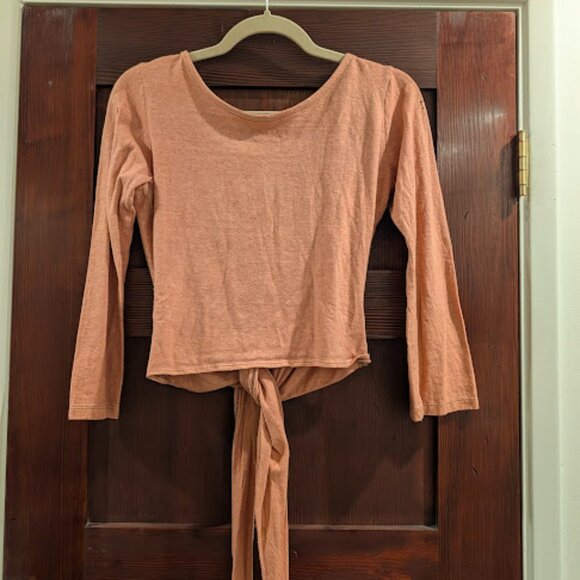 Small Desert Rose Bohemian Folk Long Sleeve Reversible Wrap Top with Flaws - Picture 2 of 7